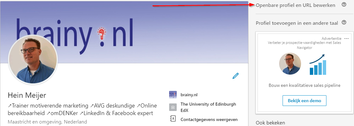 2 brainy nl linkedin profielnaam stap2